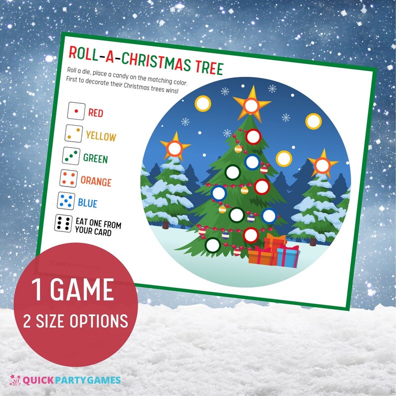 Roll A Christmas Tree Game, Christmas Games, Christmas Table Game