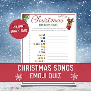 Christmas Songs Emoji Quiz, Christmas Song Quiz, Family Games, Christmas Emoji Game, Christmas Games Printable, Christmas Instant Download