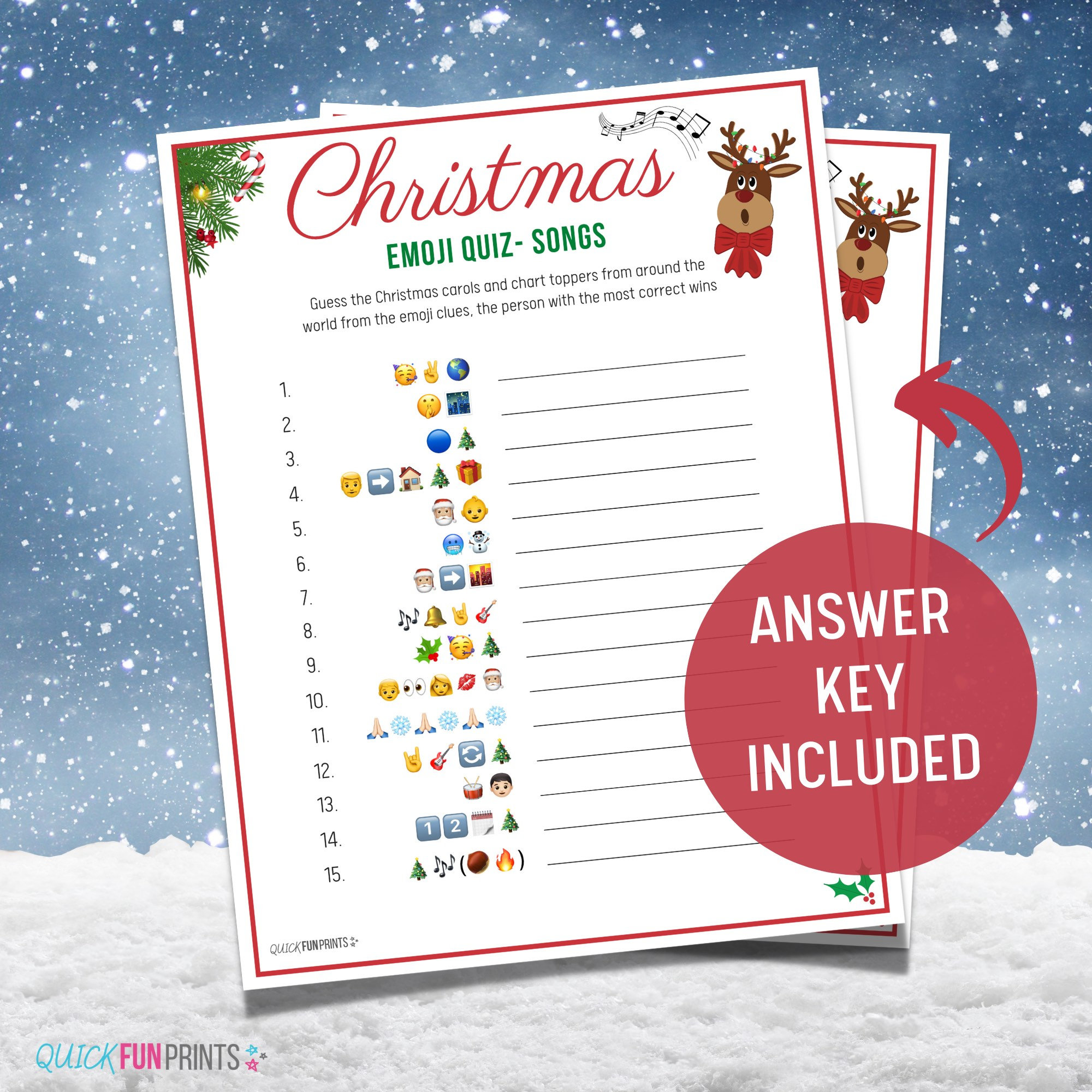 Christmas Songs Emoji Quiz, Christmas Song Quiz, Family Games, Christmas Emoji Game, Christmas 