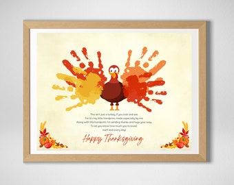 Thanksgiving Turkey Handprint Art: DIY Kids Craft (Digital Download)