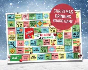 Christmas Drinking Board Game: Printable Holiday Fun (PDF)