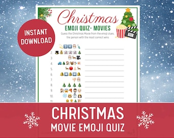 Christmas Movie Emoji Quiz: Printable Holiday Family Game (Digital Download)