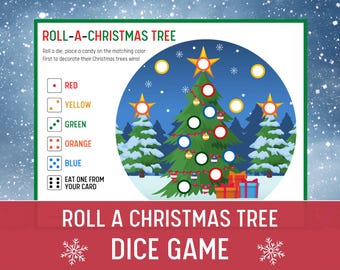 Roll A Christmas Tree Dice Game: Printable Family Fun (Instant Download)