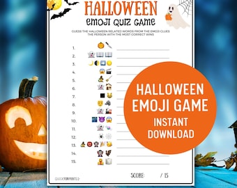 Halloween Emoji Pictionary, Halloween Emoji Game, Halloween Games, Halloween Emoji Game,Halloween Printable Emoji Game,Halloween Party Games