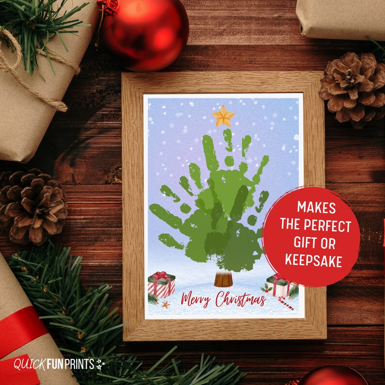 CHRISTMAS Tree Handprint Christmas Kids Craft Christmas Etsy