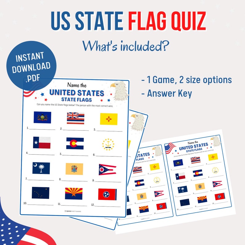 US State Quiz Game, Usa Flag Game, Usa Flag Game, US Holiday Games