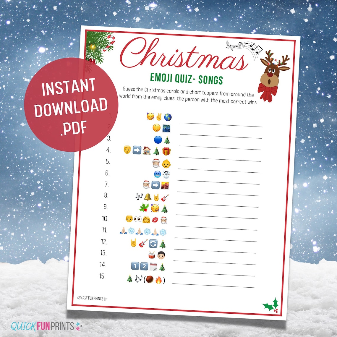 Christmas Songs Emoji Quiz, Christmas Song Quiz, Family Games ...