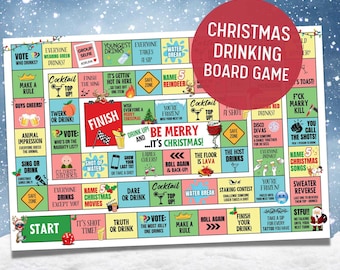 Christmas Drinking Game, Christmas Board Game for Adults, Printable Christmas Game, Adult Christmas Party Game, Instant Download & Print