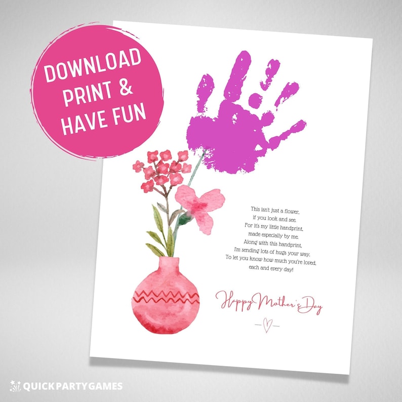 Mother's Day Gift, Handprint Printable, Handprint Poem for Mom, Gift ...