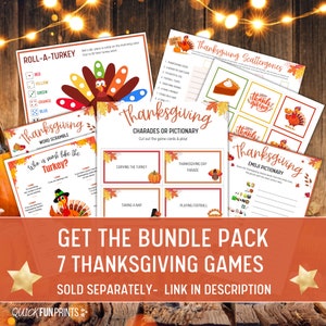 Thanksgiving bundle page
1 thanksgiving games
Thanksgiving charades & pictionary
Thanksgiving scattergories
Memory Game
Thanksgiving Emoij Pictionary
Word Scramble
Who is most like the Turkey?
Roll a Turkey Dice Game