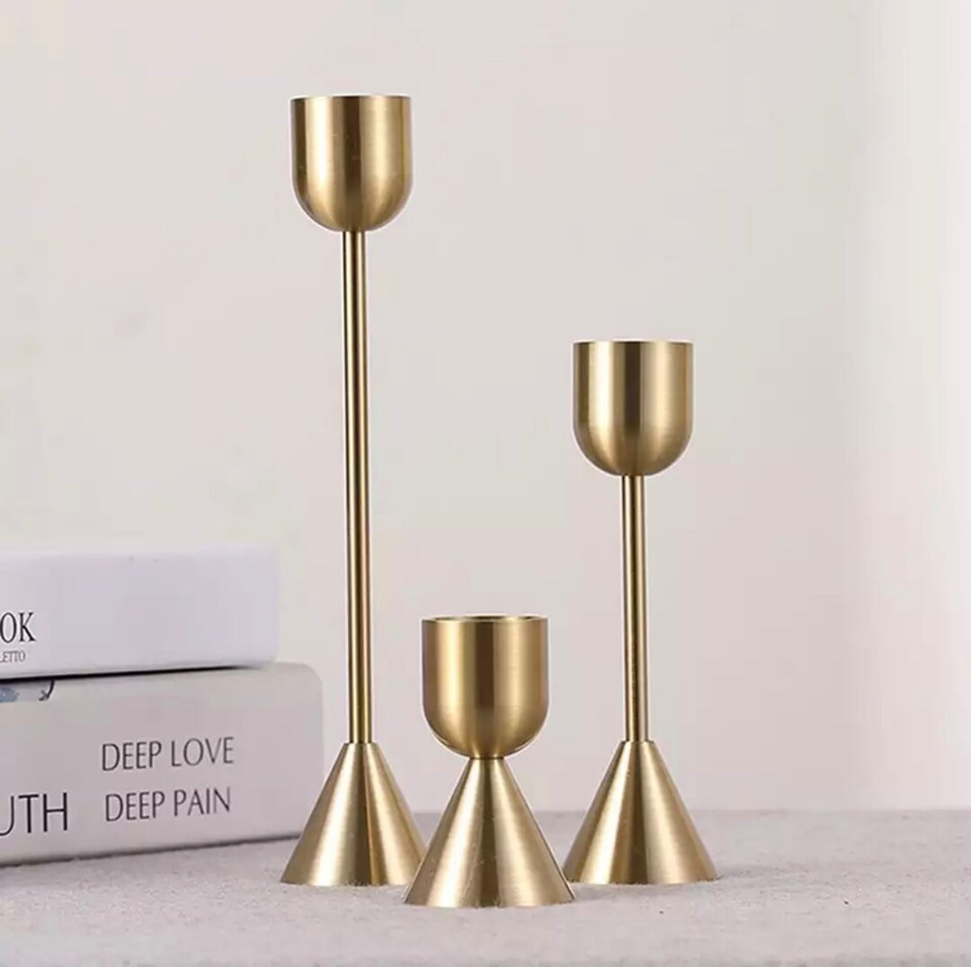 Nordic Candlestick Holders 3 Piece Set Wedding Metal Etsy