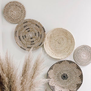 Set of 5 Boho wall hanging baskets