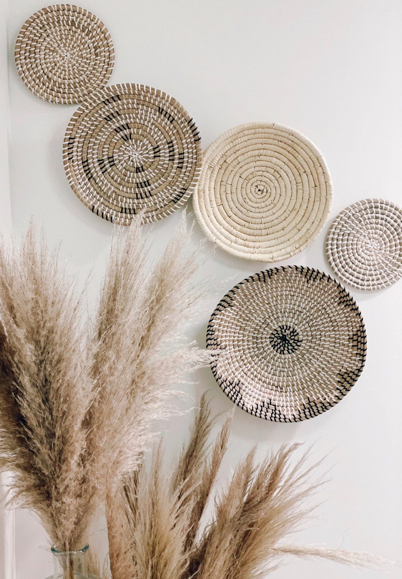 Set of 5 Boho Wall Hanging Baskets Etsy