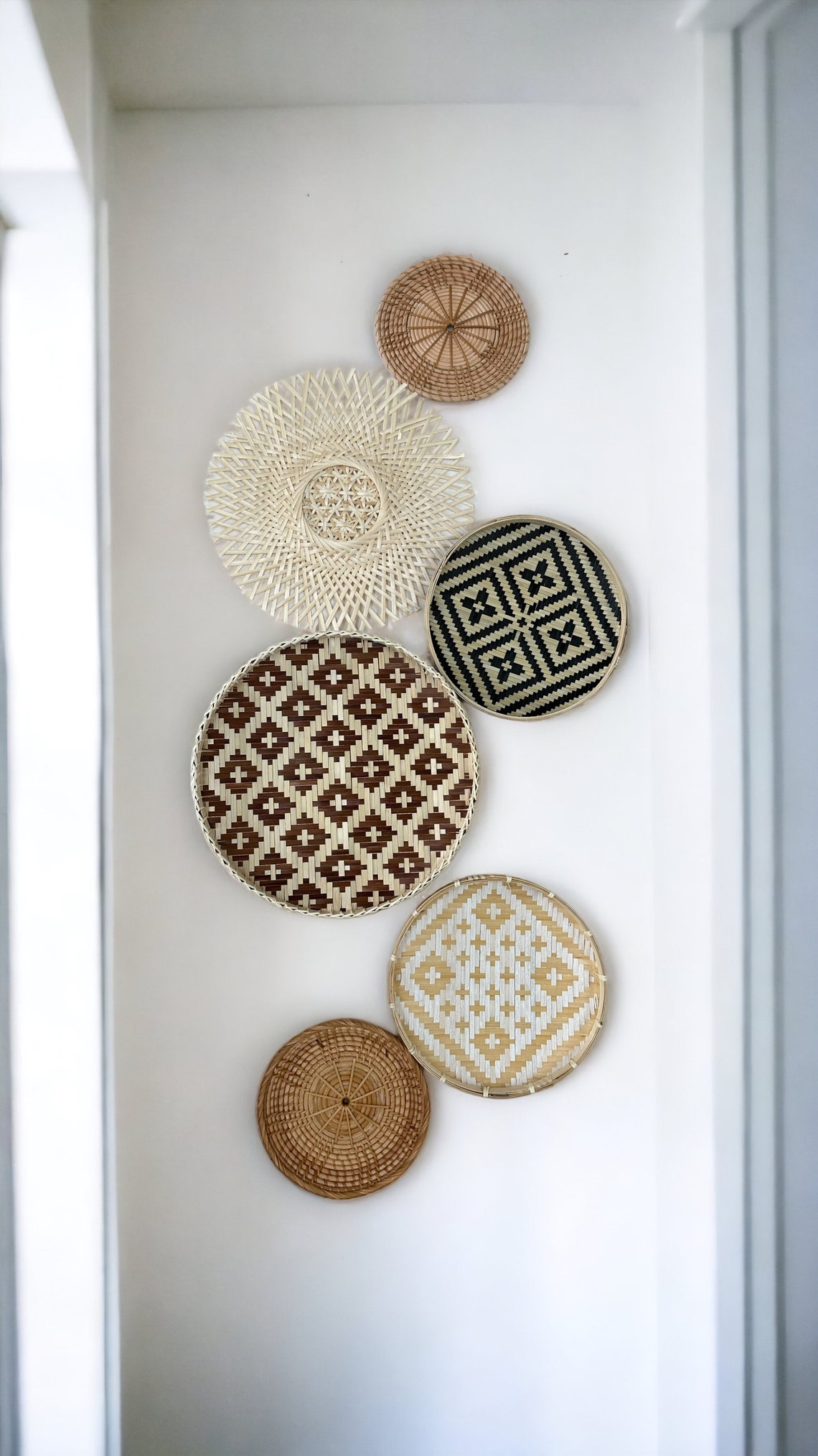 Boho Wall Basket Set of 6 Unique Woven Baskets for Wall or Etsy