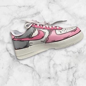 Nike Air Force One AF1 rosa e grigio Cartoon bambini bambini adulti scarpe
