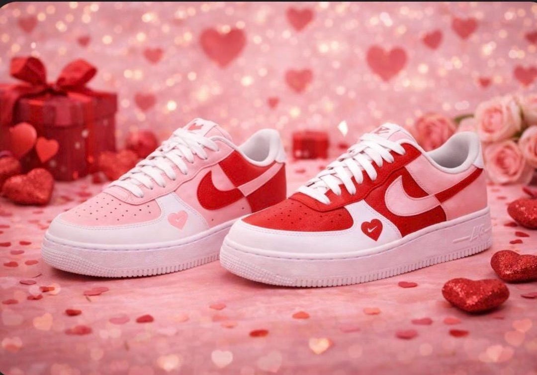 nike air force 1 pink hearts valentines day