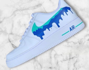 Nike Air Force One AF1 Blue Drip Kids Children Adult Shoes