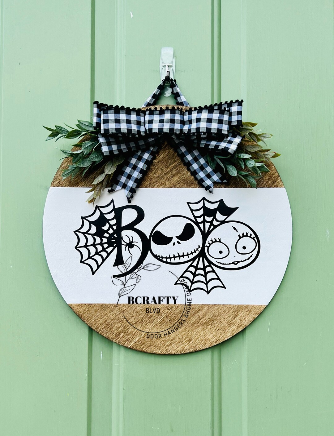 Jack Skellington Door Hanger Halloween Door Sign Halloween Etsy