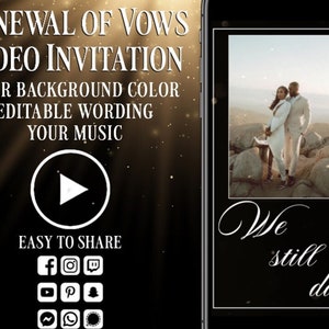 Invitación en video de renovación de votos de boda, todavía lo hacemos, tarjeta animada de boda, invitación digital personalizada sin papel, video personalizado de Evite