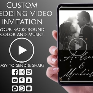 Wedding Video Invitation, Wedding Animated Card, Digital Electronic Text Message, Custom Wedding Invite, Personalized Video Evite