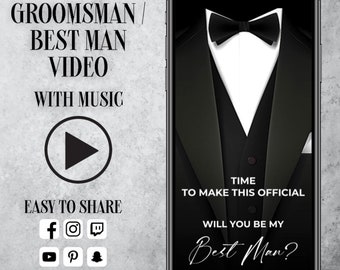 Groomsman Proposal Video, Will you be my Groomsman/Best Man, Digital Animated Groomsmen Proposal, Funny Groomsman / Best Man Electronic Card