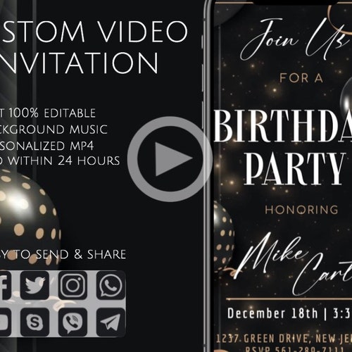 Personalized Birthday Invitation With Rsvp Birthday - Etsy