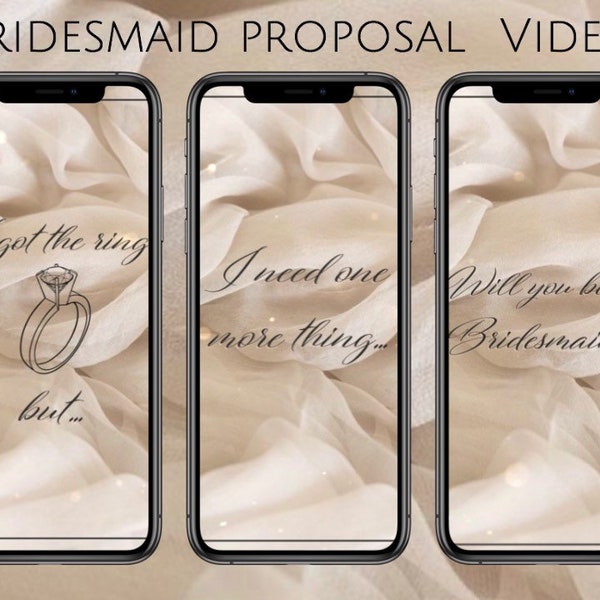 Bridesmaid Proposal Video, Will You Be My Bridesmaid/Maid of Honor, Digital Electronic Invitation, Animated Video Text, Instant download