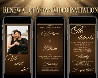 Wedding Renewal of Vows Video Invitation, We still do, Wedding Animated Card, Digital Custom Paperless Invite, Personalized Video Evite