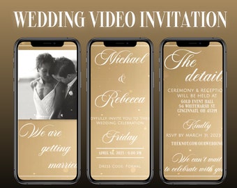 Hochzeit Video Einladung, Hochzeit Animierte Karte, digitale elektronische Textnachricht, benutzerdefinierte Hochzeitseinladung, personalisierte Video Einladung