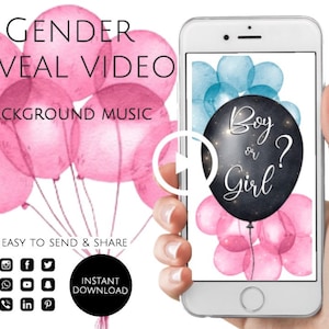 Video rivelazione sesso È una femmina! Scheda Video annuncio gravidanza digitale per social media, annuncio nascita Download immediato