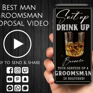 Groomsman Proposal Video, Will you be my Groomsman/Best Man, Digital Animated Groomsmen Proposal, Funny Groomsman / Best Man Electronic Card