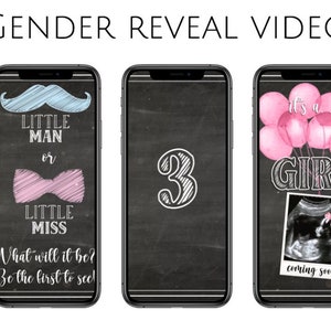 Gender Reveal Video It&#39;s a Girl! Card Digital Pregnancy Announcement Video For Social Media, Baby Announcement Instant download