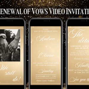 Invitación en video de renovación de votos de boda, todavía lo hacemos, tarjeta animada de boda, invitación digital personalizada sin papel, video personalizado de Evite