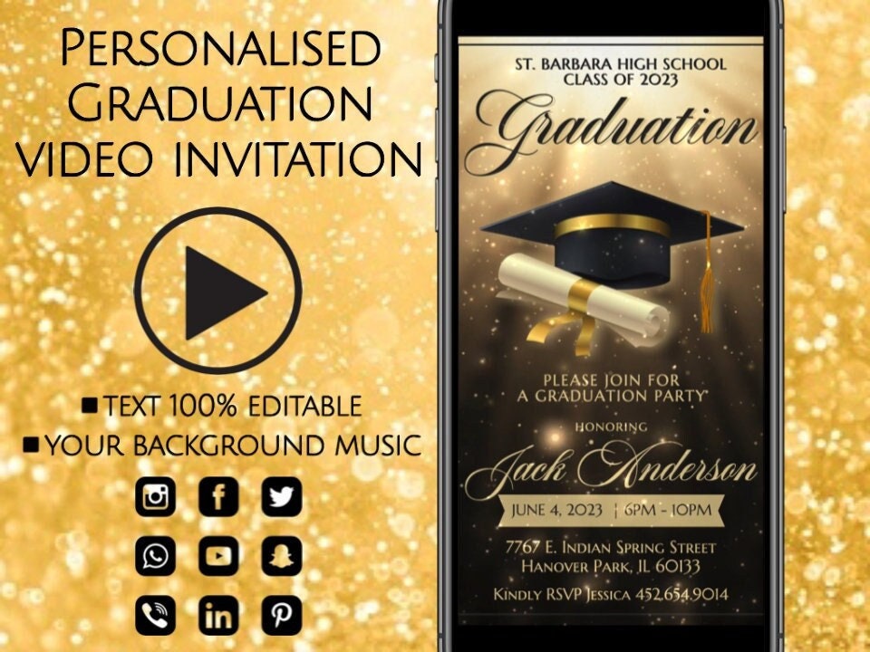 Hollywood Theme Party Invitation and Decorations for Graduation