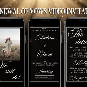 Invitación en video de renovación de votos de boda, todavía lo hacemos, tarjeta animada de boda, invitación digital personalizada sin papel, video personalizado Evite