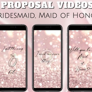 Bridesmaid Proposal Video, Will You Be My Bridesmaid/Maid of Honor, Digital Electronic Invitation, Animated Video Text, Instant download