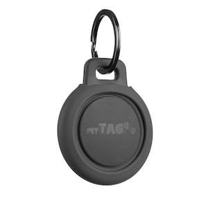 AirTag Dog Collar Air Tag Holder Pet Case Waterproof Tracker Small GPS Car ID ***Updated Version*** Gray w/ Bumper