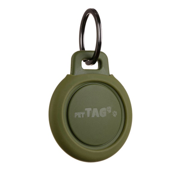 AirTag Dog Collar Air Tag Holder Pet Case Waterproof Tracker Small GPS Car ID ***Updated Version*** Green w/ Bumper