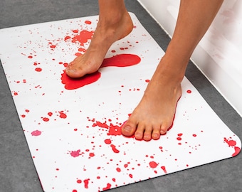 The Murder Mat Bath Mat Changes Color Instantly Turns Red When Wet Shower Mat Shows Blood Bathroom Rug