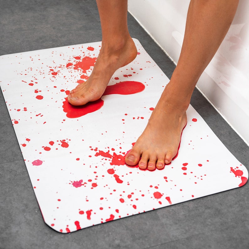 The Murder Mat Bath Mat Changes Color Instantly Turns Red When Wet
