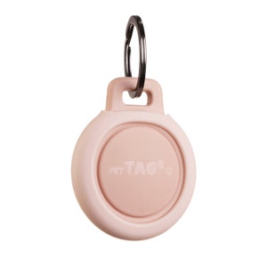 AirTag Dog Collar Air Tag Holder Pet Case Waterproof Tracker Small GPS Car ID ***Updated Version*** Pink w/ Bumper