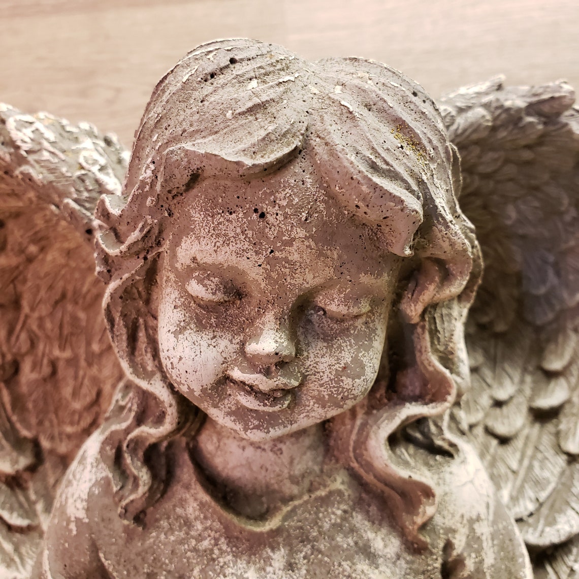 Vintage Concrete Angel Girl Bird Bath/feeder Garden Decor Art Etsy