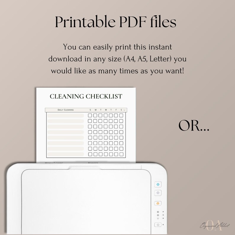 Editable Cleaning Checklist Printable Weekly, Monthly, Yearly Cleaning ...