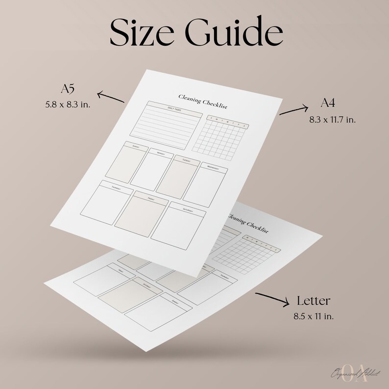 Editable Cleaning Checklist Printable Weekly, Monthly, Yearly Cleaning ...