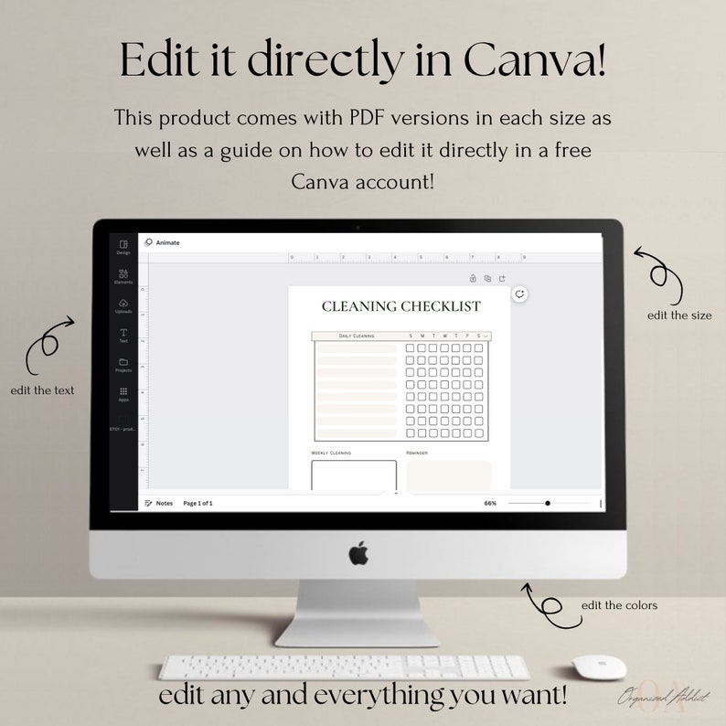 Editable Cleaning Checklist Printable Weekly, Monthly, Yearly Cleaning ...