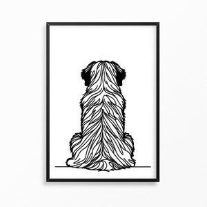 Leonberger Line Art Poster personalisierbar Hund Poster Geschenk Hundebesitzer Poster Geschenk Einzug Leonberger Besitzer Geschenk Poster