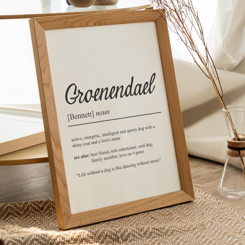 Groenendael Definition Poster Personalizable Dog Breed Poster Gift Dog