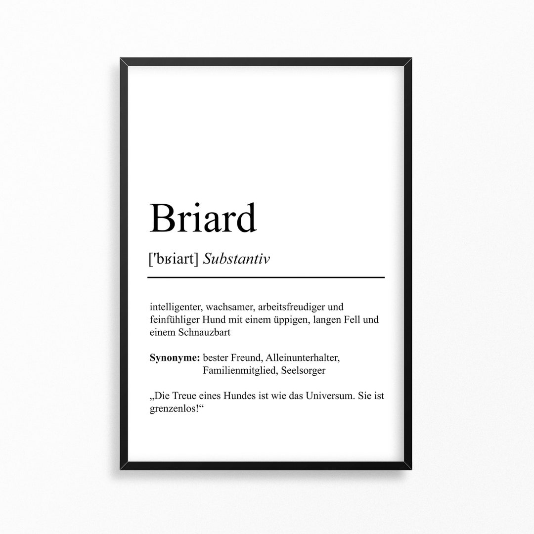 Berger De Brie Definition Poster Minimalist Design Etsy