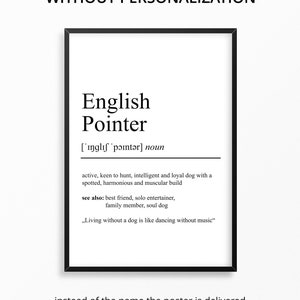 English Pointer Definition Poster Minimalist Design - Etsy
