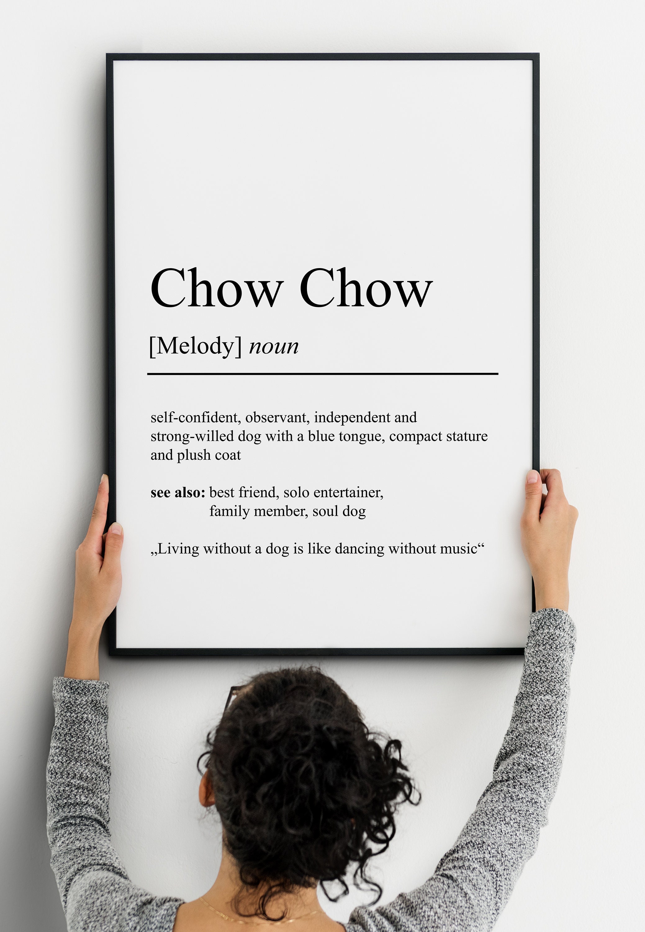 Chow Chow Definition Poster Minimalist Design Personalizable Gift